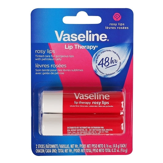Vaseline Rosy Lips Single Twin Lip Pack, 2 x 10 x 0.32 oz Case - Health & Personal Care - image 2