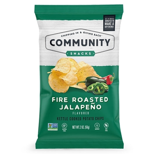 Community Snacks Fire Roasted Jalapeno Kettle Chips, 25 x 2 oz Case - Snacks - image 2