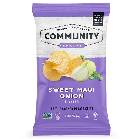Community Snacks Sweet Maui Onion Kettle Chips, 25 x 2 oz Case - Snacks - image 2