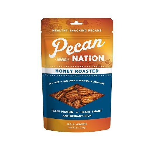 Pecan Nation Honey Roasted Pecans, 6 x 4 oz Case - Nuts & Seeds