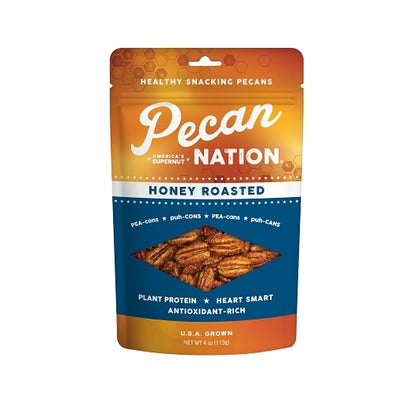 Pecan Nation Honey Roasted Pecans, 6 x 4 oz Case - Nuts & Seeds