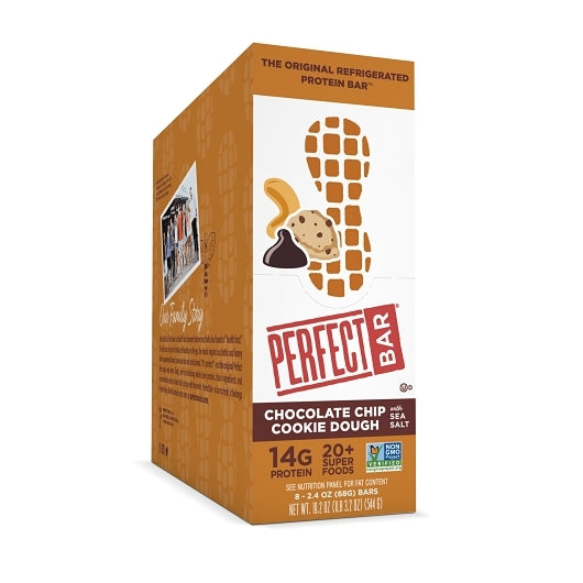 Perfect Bar Dark Chocolate Chip Peanut Butter Bar, 16 x 2.3 oz Case - Snack Bars & Granola Bars