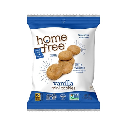 Homefree Vanilla Mini Cookies Single Serve, 30 x 1.1 oz Case - Bakery & Desserts