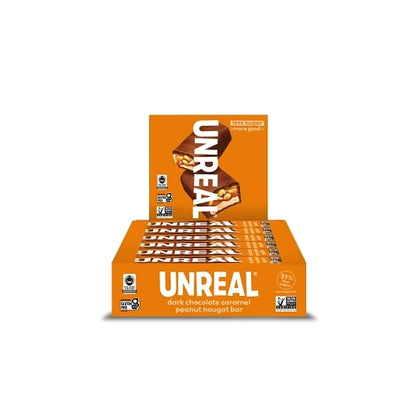Unreal Brands Dark Chocolate Caramel Peanut Nougat Bars, 6 x 12 x 0.074 lb Case - DOT product image 5