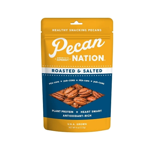 Pecan Nation Roasted & Salted Pecans, 6 x 4 oz Case - Nuts & Seeds