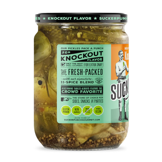 Suckerpunch Gourmet Bold Burger Kosher Dill Pickle Chips Jar, 6 x 24 fl oz Case - Condiments & Sauces - image 2