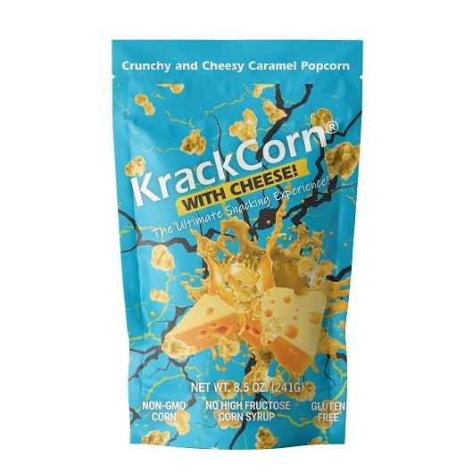 KrackCorn with cheese Ready To Eat Popcorn, 12 x 8.5 oz Case - Popcorn, Pretzels & Snack Mix