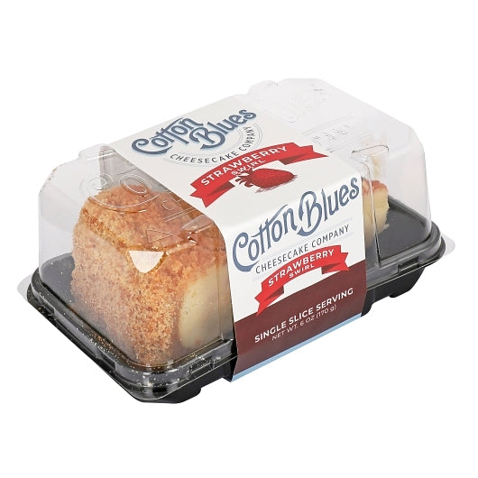 Cotton Blues Cheesecake Co. Strawberry Swirl Cheesecake Slice, 12 x 6 oz Case - Bakery & Desserts