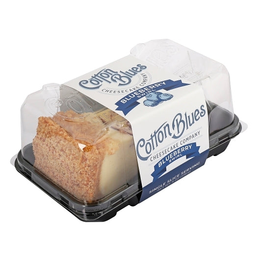 Cotton Blues Cheesecake Co. Blueberry Swirl Cheesecake Slice, 12 x 6 oz Case - Bakery & Desserts