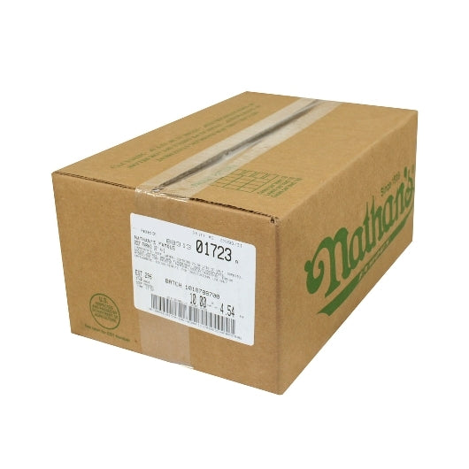 Nathans Famous Skinless 4:1 10 Inch Skinless Beef Frank, 1 x 40 each Case - DOT product image 3