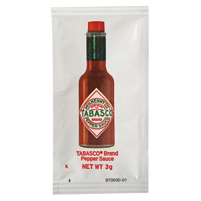 Tabasco Pepper Sauce Portion Pack Hot Sauce Single Serve, 200 x 3 ML Case - Condiments & Sauces