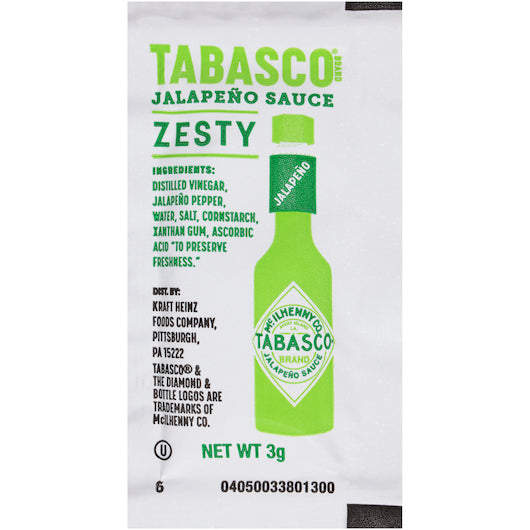 Tabasco Jalapeno Portion Pack Hot Sauce Single Serve, 200 x 3 ML Case - DOT product image 7