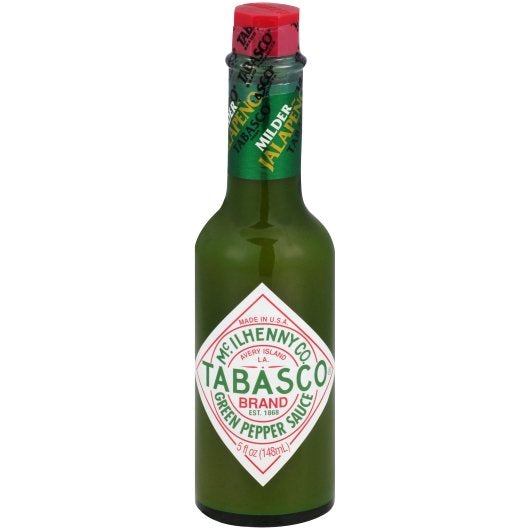 Tabasco Green Pepper Hot Sauce Bottle, 12 x 5 fl oz Case - Condiments & Sauces