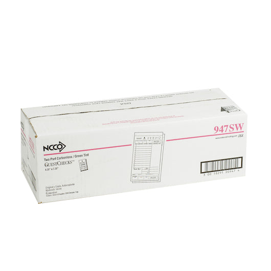 NCCO National Checking 4.25 Inch X 7.25 Inch 2 Part Green Carbonless 11 Line Guest Check, 1 x 2000 each Case - DOT product image 3