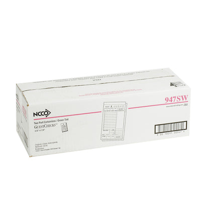 NCCO National Checking 4.25 Inch X 7.25 Inch 2 Part Green Carbonless 11 Line Guest Check, 1 x 2000 each Case - DOT product image 3