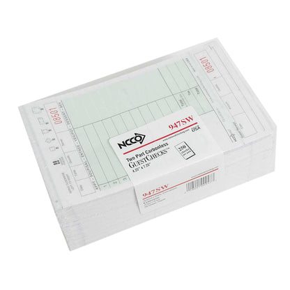NCCO National Checking 4.25 Inch X 7.25 Inch 2 Part Green Carbonless 11 Line Guest Check, 1 x 2000 each Case - DOT product image 2
