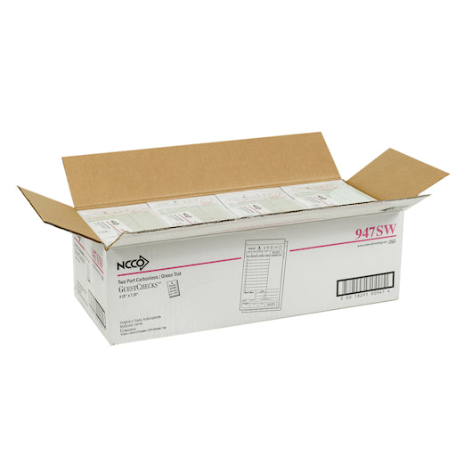NCCO National Checking 4.25 Inch X 7.25 Inch 2 Part Green Carbonless 11 Line Guest Check, 1 x 2000 each Case - DOT product image 6