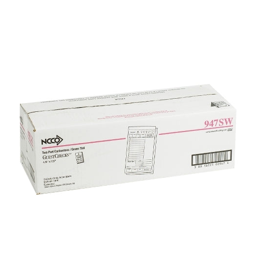 NCCO National Checking 4.25 Inch X 7.25 Inch 2 Part Green Carbonless 11 Line Guest Check, 1 x 2000 each Case - DOT product image 4
