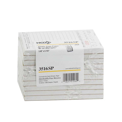 NCCO National Checking WaitRpad 3.4 Inch X 5.125 Inch 13 Line White 1 Part Guest Check, 100 per Pad, 1 x 10000 each Case - DOT product image 2