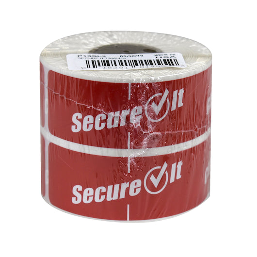 National Checking Secure It Red Permanent 250 Labels, 2 x 250 RL Case - Guest Checks & Register Rolls