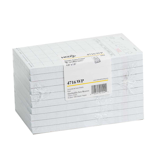NCCO National Checking WaitRpad 4.25 Inch X 7.25 Inch 8 Line White 1 Part Guest Check, 100 per Book, 1 x 5000 each Case - DOT product image 2