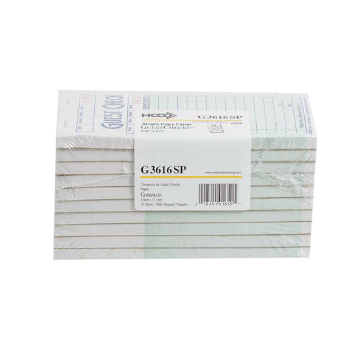 NCCO National Checking Guest Check 16 Line 1 Part Green Shrink Wrap, 1 x 5000 each Case - DOT product image 2