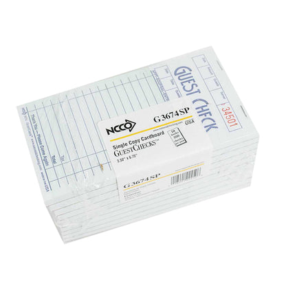 NCCO National Checking 3.5 Inch X 6.75 Inch 1 Part Green 16 Line Guest Check, 1 x 2500 each Case - DOT product image 2