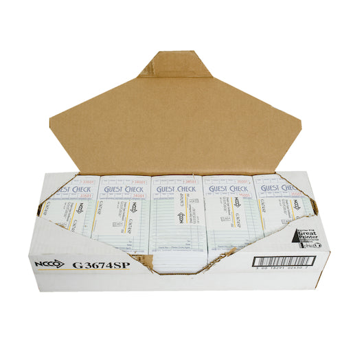 NCCO National Checking 3.5 Inch X 6.75 Inch 1 Part Green 16 Line Guest Check, 1 x 2500 each Case - DOT product image 6