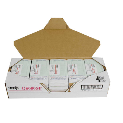 NCCO National Checking 3.5 Inch X 6.75 Inch 2 Part Interleaving Carbon Green 17 Line Guest Check, 1 x 2500 each Case - DOT product image 7