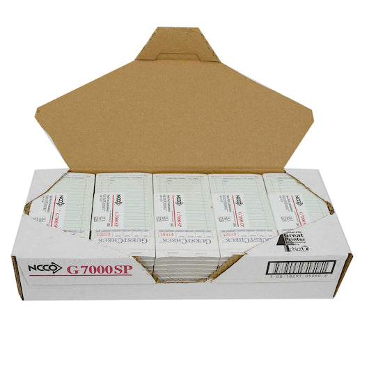 NCCO National Checking 3.4 Inch X 6.75 Inch 2 Part Carbonless Green 14 Line Guest Check, 1 x 2500 each Case - DOT product image 7