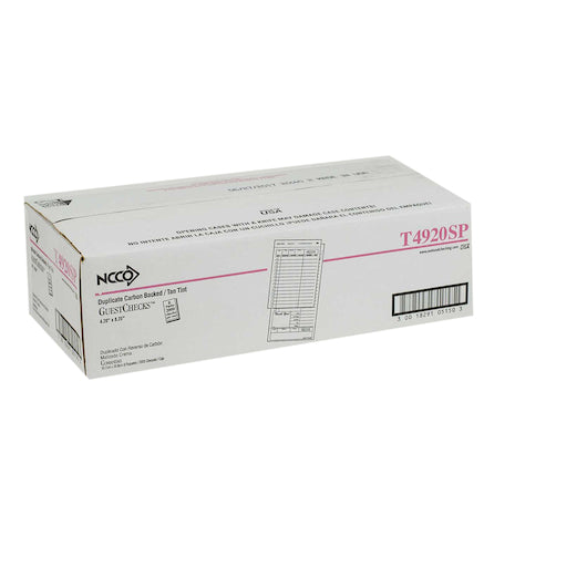 NCCO National Checking 4.2 Inch X 8.25 Inch 2 Part Carbon Tan 15 Line Guest Check, 1 x 2000 each Case - DOT product image 3