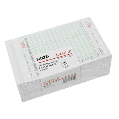 National Checking Guest National Checking 4.25 Inch X 7.25 Inch 2 Part Green Tint Carbonless Loose, 1 x 2000 each Case - DOT product image 2