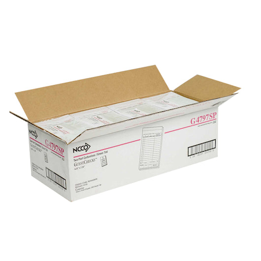 National Checking Guest National Checking 4.25 Inch X 7.25 Inch 2 Part Green Tint Carbonless Loose, 1 x 2000 each Case - DOT product image 5