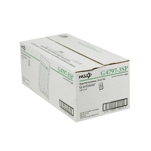 National Checking Guest National Checking 4.2 Inch X 7.25 Inch 3 Part Green Carbonless 13 Line Guest Check, 1 x 2000 - DOT product image 4