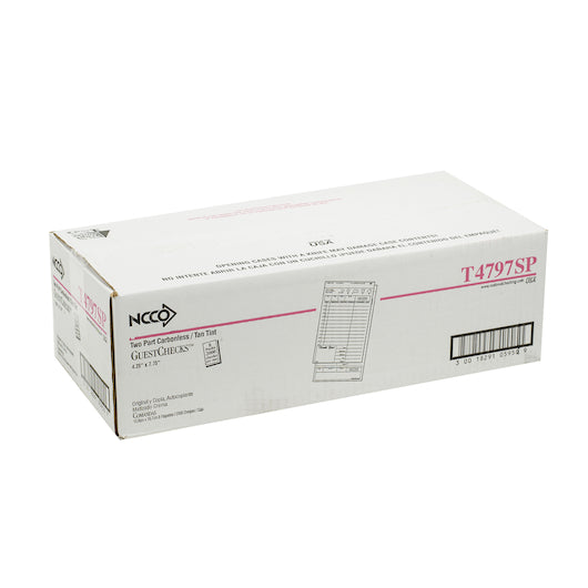 NCCO National Checking 4.25 Inch X 7.75 Inch 2 Part Tan Tint Carbonless 12 Line Guest Check, 1 x 2000 each Case - DOT product image 3