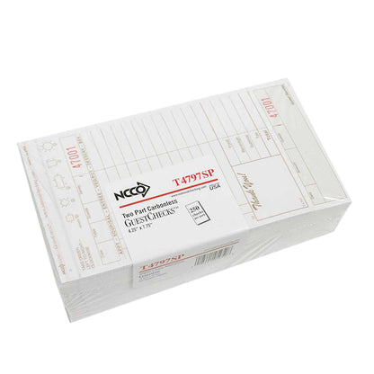 NCCO National Checking 4.25 Inch X 7.75 Inch 2 Part Tan Tint Carbonless 12 Line Guest Check, 1 x 2000 each Case - DOT product image 2