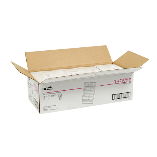 NCCO National Checking 4.25 Inch X 7.75 Inch 2 Part Tan Tint Carbonless 12 Line Guest Check, 1 x 2000 each Case - DOT product image 4