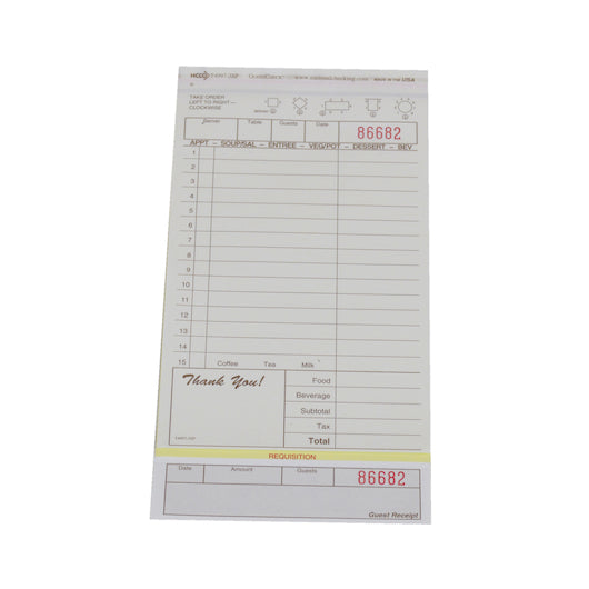 National Checking Guest National Checking 4.25 Inch X 8.50 Inch 3 Part Tan Tint Carbonless 15 Line Guest Check, 1 x 2000
