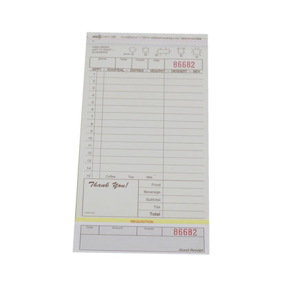 National Checking Guest National Checking 4.25 Inch X 8.50 Inch 3 Part Tan Tint Carbonless 15 Line Guest Check, 1 x 2000