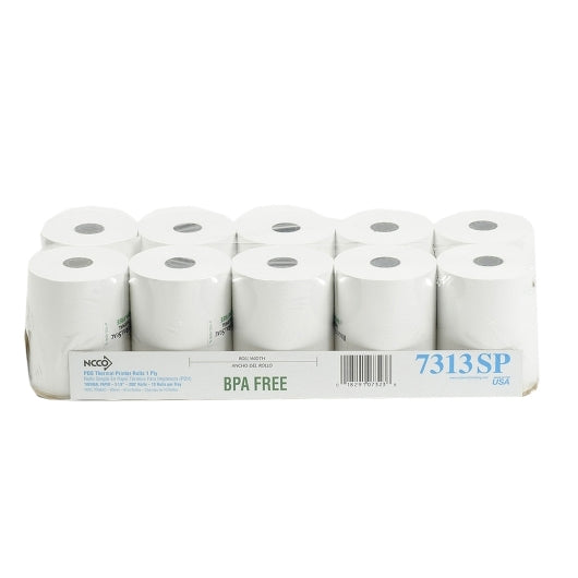 NCCO National Checking Register Roll 3.13 x 200'' 1 Ply White Thermal POS Front of House, 1 x 30 RL Case - DOT product image 2