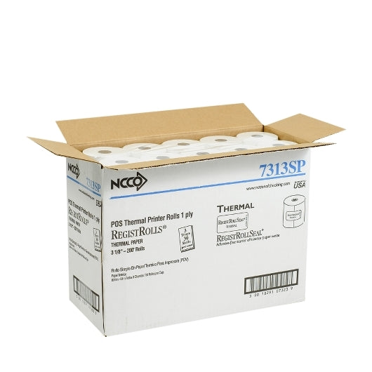 NCCO National Checking Register Roll 3.13 x 200'' 1 Ply White Thermal POS Front of House, 1 x 30 RL Case - DOT product image 5
