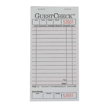 NCCO National Checking 3.5 Inch X 6.75 Inch 1 Part Pink 13 Line Guest Check, 1 x 2500 each Case - Guest Checks &