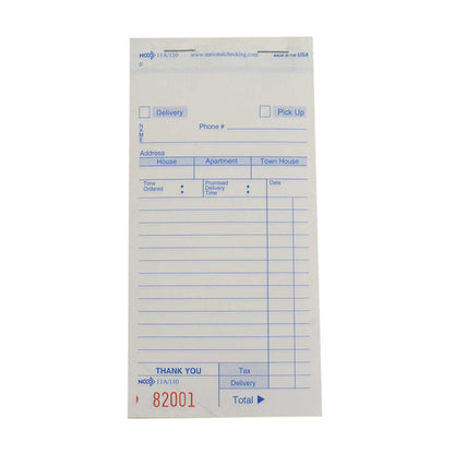 NCCO National Checking 3.4 Inch X 6.75 Inch 3 Part White Carbonless Delivery Form, 1 x 2500 each Case - Guest Checks &
