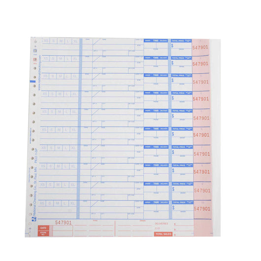 National Checking Company National Checking 10.25 Inch X 11 Inch 4 Part Carbonless White 10 Orders Pizza Order Form, 3 x