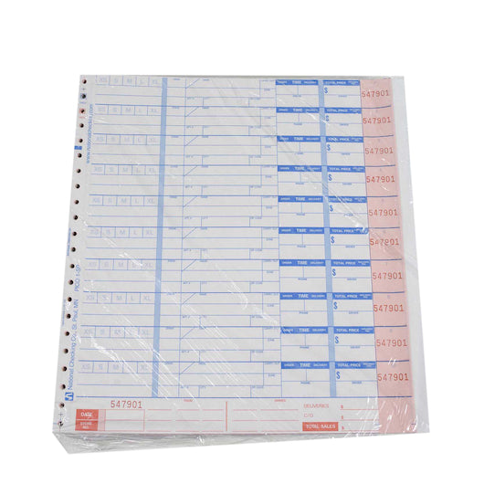 National Checking Company National Checking 10.25 Inch X 11 Inch 4 Part Carbonless White 10 Orders Pizza Order Form, 3 x - DOT product image 2