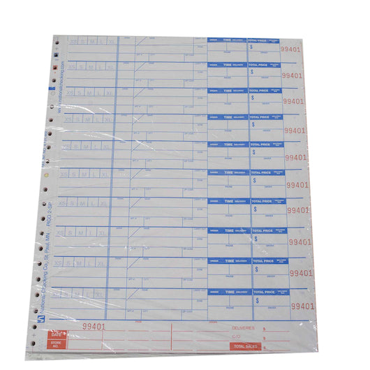 NCCO National Checking 9.25 Inch X 11 Inch 4 Part Carbonless White 10 Orders Pizza Order Form, 300 x 10 ct Case - DOT product image 2
