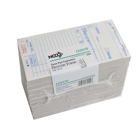 NCCO National Checking 3.4 Inch X 6.75 Inch 3 Part Carbonless White 14 Line Delivery Form, 1 x 2500 each Case - DOT product image 2