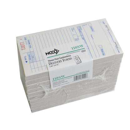 NCCO National Checking 3.4 Inch X 6.75 Inch 3 Part Carbonless White 14 Line Delivery Form, 1 x 2500 each Case - DOT product image 2