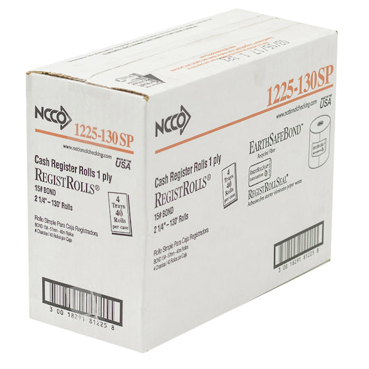 NCCO National Checking Register Roll 2.25 White 1 Ply 1-40 Roll, 1 x 40 RL Case - DOT product image 3