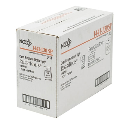 National Checking Company National Checking Register Roll 44Mm White Bond 1 Ply 1-50 Roll, 1 x 50 RL Case - DOT product image 4